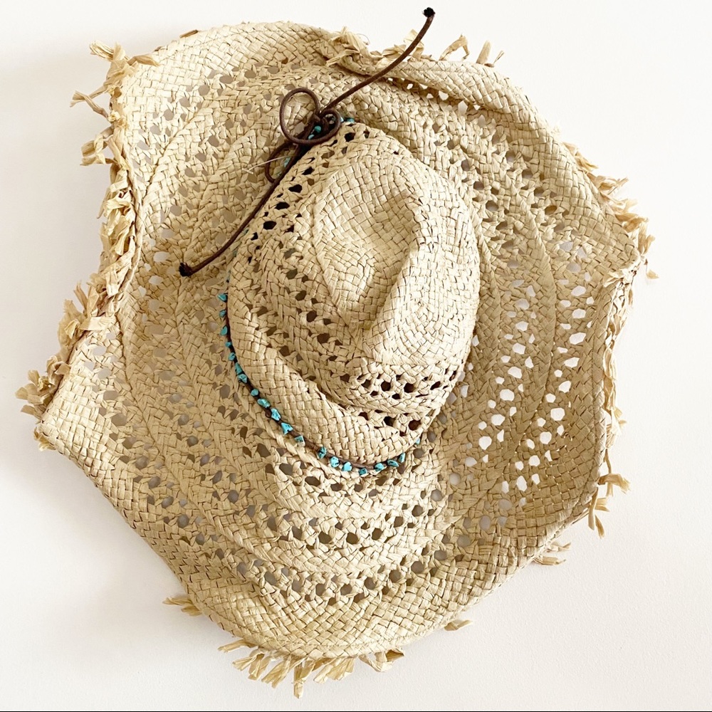 Anthropologie Hat Attack floppy packable straw sun hat